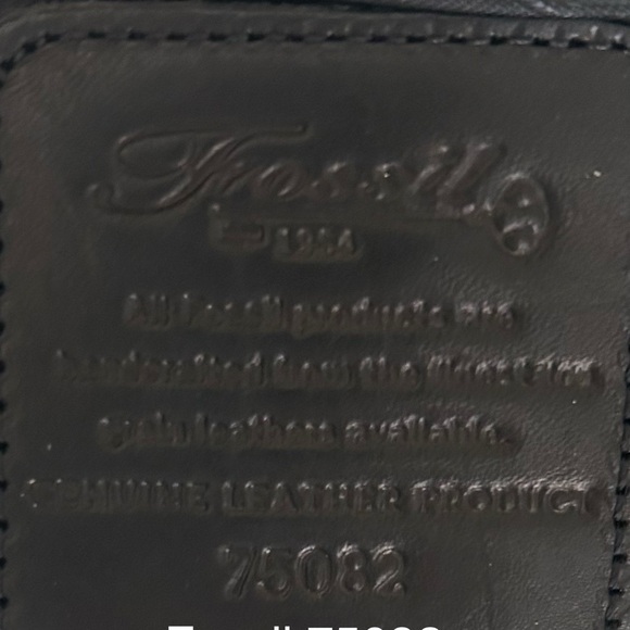 Vintage Fossil Black Soft Pebbled Leather Crossbody Bag - Picture 5 of 11